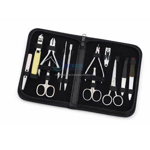 Set de Manicura Compacto de Acero Inoxidable, Kit de Cuidado de Uñas de Viaje con Estuche con Cremallera Negra, Venta al por Mayor - Product Image 2
