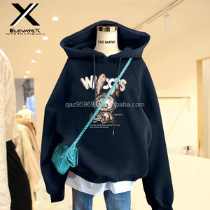 Sweat à capuche thermique 100 % coton pour homme et femme, coupe oversize, en polaire, personnalisé avec broderie 3D, teinture unie, ODM - Product Image 2