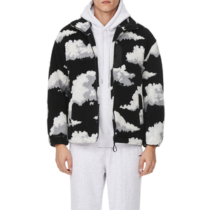 Chaqueta de lana de Sherpa de poliéster con diseño Jacquard de alta calidad de fábrica para hombre, chaqueta de lana con bordado de nubes y cremallera - Product Image 2