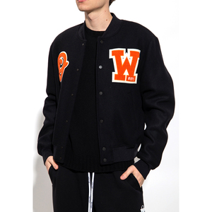 Blousons universitaires en laine à col montant et boutons, avec broderies chenille personnalisées, style Letterman, tendance - Product Image 6