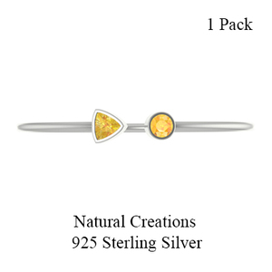 สร้อยข้อมือเงินแท้ 925 ประดับพลอยซิทริน รูปทรงสองแบบ ทรงทริลเลียนและทรงเหลี่ยม ฝังแบบเบเซล ดีไซน์ทันสมัย เหมาะสำหรับทั้งชายและหญิง งานละเอียดประณีต - Product Image 2