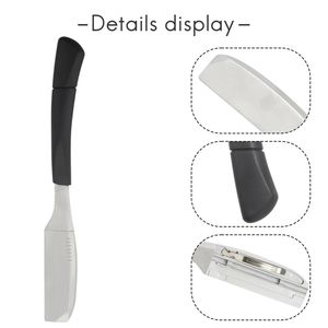 Maquinilla de afeitar recta plegable clásica de seguridad tradicional para hombre con mango de silicona antideslizante logotipo personalizado para uso de peluquero y afeitado - Product Image 6