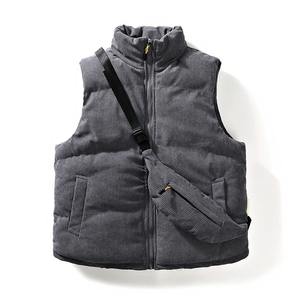 Veste en velours côtelé pour homme Veste sans manches chaude d'automne hiver Veste décontractée à col montant Gilet tendance pour homme Veste de sport de haute qualité - Product Image 2