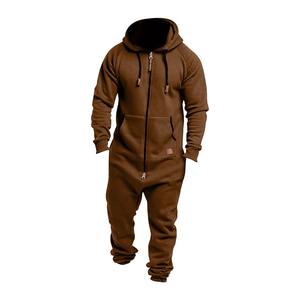 Chándal deportivo de 2 piezas a la moda Hip Hop para hombre, chaqueta y pantalones con cremallera de patrón sólido para gimnasio, chándal de primavera, para invierno - Product Image 2