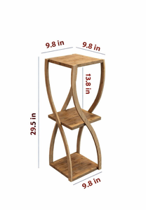 Table d'appoint en bois à 3 niveaux et étagère, design moderne décoratif et polyvalent - Product Image 3