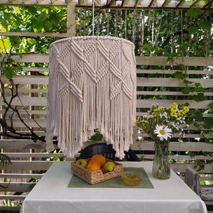 Candelabro de cuerda de algodón de estilo bohemio indio, pantalla hecha a mano de macramé, ganchillo, artesanos locales, fabricante, proveedor de India - Product Image 5