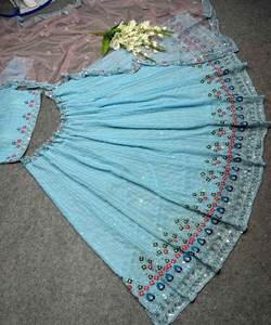 Precio al por mayor en el trabajo de secuencia de bordado de Georgette XXL de moda Lehenga Choli con ropa de fiesta étnica Dupatta ApparelGarment - Product Image 6