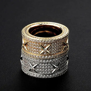 Anillo de diamante de moissanita de corte redondo con claridad VVS clásico Anillo de compromiso de eternidad certificado IGI Anillo de fiesta cubano para hombres - Product Image 3