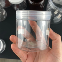 Pots en plastique PET transparent de 100ml/150ml/200ml/350ml/500ml pour le stockage des aliments Impression de logo personnalisé pour les pots de noix sèches Pot alimentaire en PET