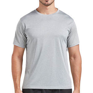 Camisetas de gimnasio de algodón y poliéster de punto Premium para hombre con logotipo personalizado Tela de secado rápido y transpirable para ropa de calle Fitness - Product Image 2