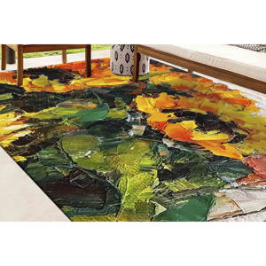 Alfombra con Estampado de Ramo de Girasoles, Alfombra de Cocina Floral Estilo Rústico, Regalo Personalizado para el Hogar, Alfombra Delgada No Tejida - Product Image 4