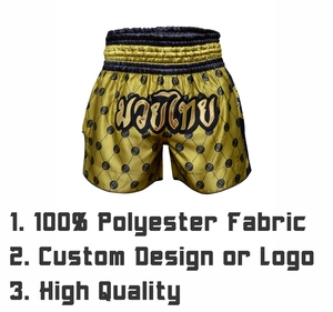 Pantalones cortos deportivos unisex Muay Thai MMA para adultos con impresión de sublimación de logotipo personalizado 100% tela de poliéster - Product Image 5