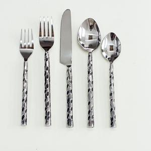 Cubiertos reutilizables para restaurante de diseño de oro rosa y plata para exteriores, juego de cubiertos de acero inoxidable, juego de cubiertos para bodas - Product Image 5