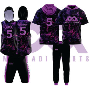 Uniformes de fútbol de entrenamiento 7v7, Sudadera con capucha de compresión sin mangas estampada con chándal, ropa deportiva, uniformes transpirables 7on7 - Product Image 1