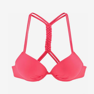 Tissu extensible à séchage rapide, OEM, marque privée, maillots de bain, commande en gros, nouvelle arrivée, ensembles de bikinis push-up pour femmes, rose uni - Product Image 2