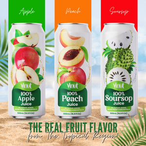Bebida de jugo de manzana 100% 500ml, lata sin azúcar añadido, nunca de concentrado, fabricante de Vietnam - Product Image 6