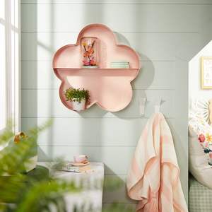 2025 Modern Home Furniture <b>Kids</b> Metal Flower Shape Wall <b>Shelf</b> with Iron Frame Pink Decorative Living Room <b>Shelf</b> - Product Image 4