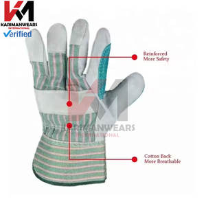 Guantes de trabajo de doble palma Guantes de soldadura de Palma al por mayor Guantes de cuero dividido de vaca de alta resistencia aprobados Construcción industrial - Product Image 2