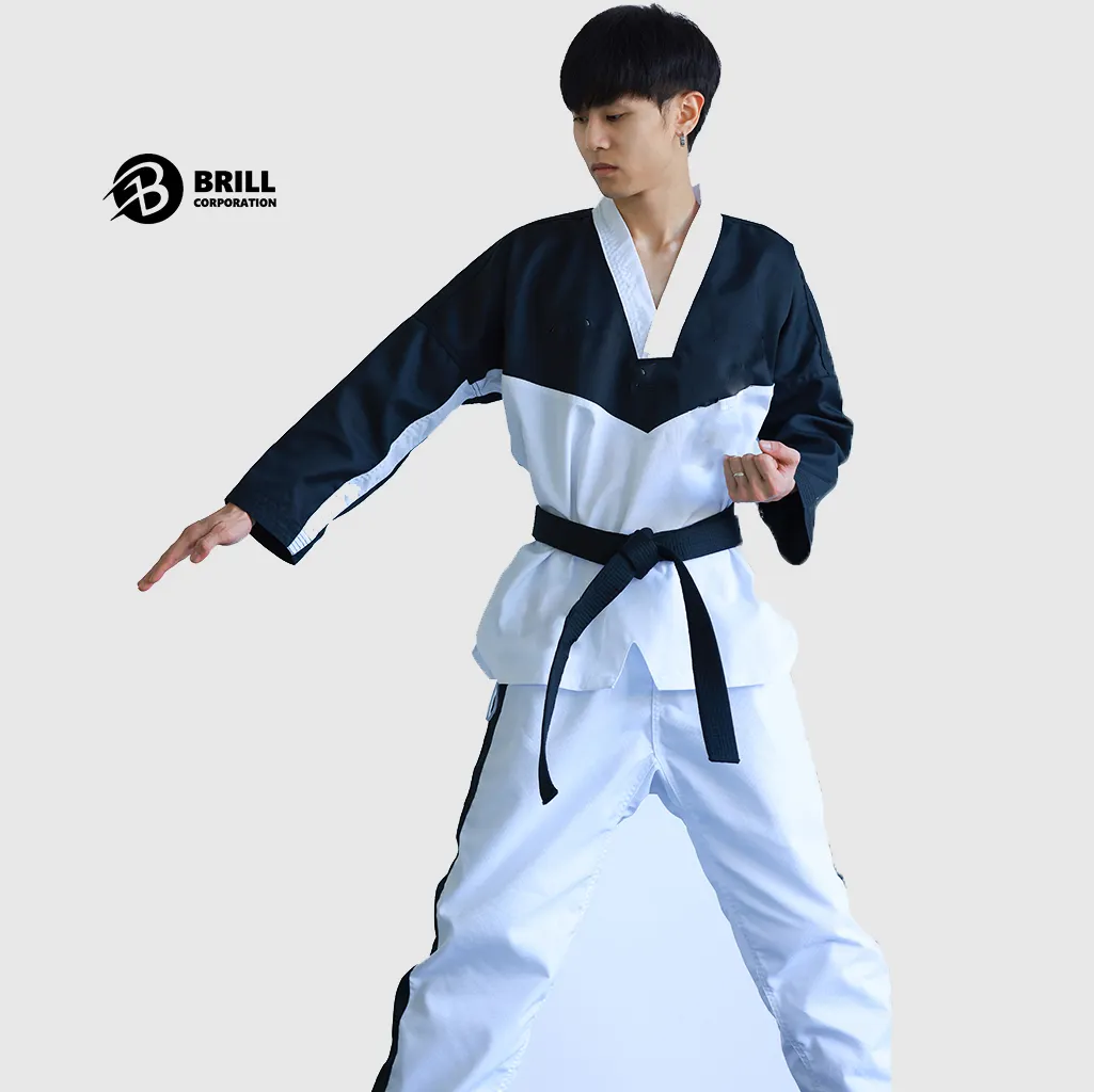 Seragam Taekwondo Twill/kanvas ringan latihan manufaktur grosir seni bela diri seragam Taekwondo