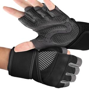 Gran oferta de guantes de gimnasio de neopreno y cuero personalizados para hombres y mujeres, soporte de muñeca, deportes para entrenamiento de levantamiento de pesas - Product Image 5
