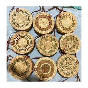 MODA CALIENTE BOLSO DE RATÁN BOLSO TEJIDO A MANO EN VIETNAM MEJOR VENDEDOR MUJER BOLSO DE RATÁN VERANO VACACIONES EN LA PLAYA - Product Image 6