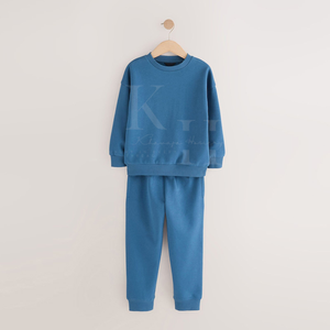 ชุดเสื้อสเวตเตอร์และกางเกงแบบสวมหัวสำหรับเด็กชายและเด็กหญิงชุดถักสวมใส่สบายลายสีพื้นสำหรับฤดูหนาว - Product Image 4