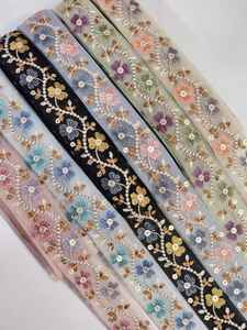 Fleur dentelle bordure modification dentelle blanc conceptions personnalisées et couleur dentelle de coton floral brodé f - Product Image 3