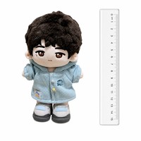 Poupée en peluche en coton personnalisée CE CPC, avec sweat à capuche bleu et baskets, jouet en peluche, cadeau d'anniversaire, objet de collection, vente en gros d'usine OEM