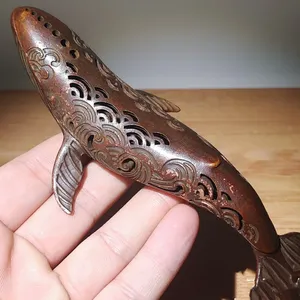 Fish Shaped Brass Religious Incense Burner for <b>Home</b> & Office Natural & Durable <b>Home</b> Decor with Aroma - Product Image 2