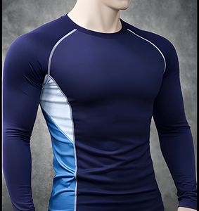 Camiseta Deportiva de Compresión de Manga Larga para Hombre, Ajuste Muscular, para Gimnasio, Entrenamiento, Running, Fitness, Deportes - Product Image 3