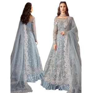 Ropa de fiesta de boda india paquistaní, vestidos de mujer recién llegados, vestidos de novia bordados de diseñador paquistaní, vestido de noche modesto - Product Image 4