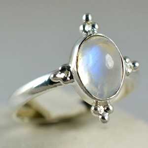 Rainbow Moonstone 925 Sterling Silver Handmade Statement Ring Men's Boho June Birthstone Jewelry Perfect Gift for Her Birthday - Product Image 2