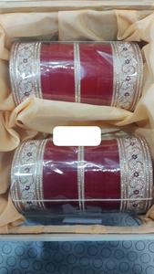 Premium Quality Fashion <b>Bracelets</b> & Bangles <b>Red</b> and White Bridal Chura Set Elegant Bangles for Indian Weddings from India - Product Image 4