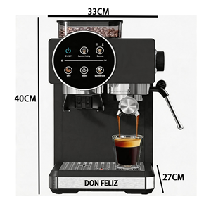 Machine à expresso électrique programmable moderne 20 bars avec moulin intégré 1350W, mousseur à lait professionnel, réservoir d'eau 1,8L, pour barista à domicile, noire - Product Image 6