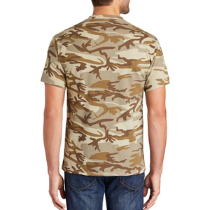<b>Men's</b> Casual Green Camouflage Tshirt Wholesale Short Sleeve Thermal Hunting <b>Base</b> <b>Layer</b> Knitted Front Style Drawstring Closure - Product Image 2