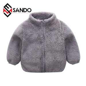 Logo personnalisé bébé vestes d'hiver enfant en bas âge bébé vêtements Zip solide chaud épais polaire manteau doux vêtements d'extérieur d'hiver pour enfant vêtements - Product Image 3