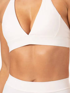 Derniers ensembles OEM ivoire avec logo personnalisé pour femmes ensemble de 2 pièces leggings froissés pour femmes nouveau et taille haute ajustée avec ceinture arrière en forme de V - Product Image 6