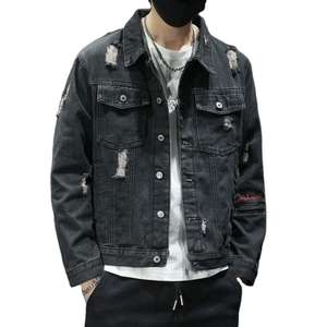 Veste en jean pour homme de haute qualité, fabriquée en usine, prix de gros très vendu, style streetwear pour l'hiver - Product Image 1