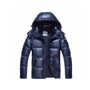 Chaqueta acolchada con cuello levantado para hombre de alta calidad, ropa de calle de invierno, abrigo de burbujas cómodo y cálido, tela de lona, servicio OEM - Product Image 1