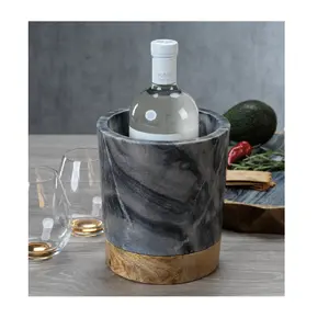 Seau à boisson refroidisseur en pierre noire personnalisation porte-bouteille de vin en marbre seau à champagne fournisseur en gros - Product Image 1