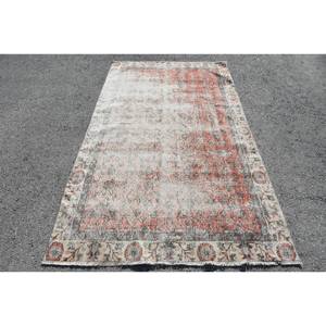 พรมขนสัตว์สีเบจสีแดงแบบคลาสสิกขนาด4.4x7.9ฟุตสไตล์กิลิมขนาดใหญ่สไตล์ตุรกีสี่เหลี่ยมผืนผ้าพรมยางรองหลังสำหรับโถงทางเดินหนา10มม. - Product Image 1