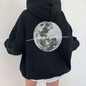 Autumn Winter <b>Men's</b> and Women's Long Sleeve Sweatshirt Cotton Hooded Pullover with Moon Graphic Print <b>Hoodies</b> & Sweatshirts - Product Image 5