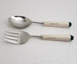 Poignée en résine nouvellement lancée en acier inoxydable avec serveur plat de mélange et de cuisson de salade plaqué argent ou cuillères de service - Product Image 5