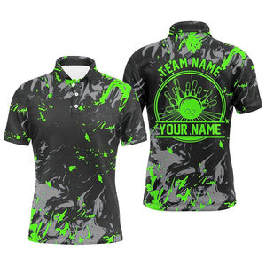 Polo de Bolos Impermeable, Antibacteriano, de Secado Rápido, Antiarrugas, Cómodo, Transpirable, Estampado, Personalizado, 100% Poliéster para Hombre - Product Image 5