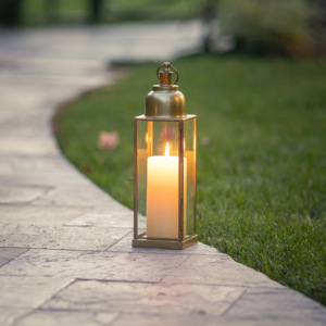 Lo último en velas de cristal con marco de latón para interiores/exteriores, candelabro de Metal con Pilar decorativo superior sagrado único para uso doméstico - Product Image 2