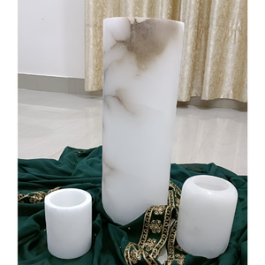 Candelabro Navideño de Ónix Blanco Natural Hecho a Mano, Diseño Personalizado, Decoración del Hogar, Portavelas Festivo de Piedra - Product Image 6