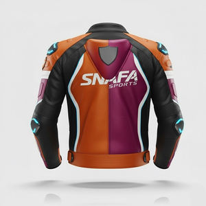 Veste de moto en cuir véritable vintage pour hommes, vestes de moto pour motards, vestes en cuir d'agneau 100% véritable pour hommes - Product Image 2