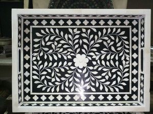 Premium Quality Handmade Bone Inlay Serving <b>Tray</b> Dinning <b>Table</b> Decor for Home Hotel & Restaurant - Product Image 2