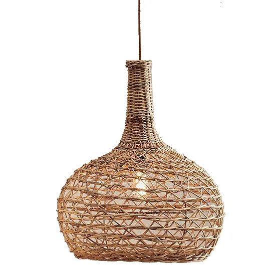 Per ornamenti camera da letto di alta qualità in Rattan di bambù con pendente in juta riflettore di luce Vintage dal Vietnam