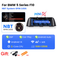 Écran intelligent pour voiture Navifly EU STOCK MN-X pour BMW Série 5 F10 F11 CIC NBT Radio Auto Caméra 360° Android DSP CarPlay sans fil